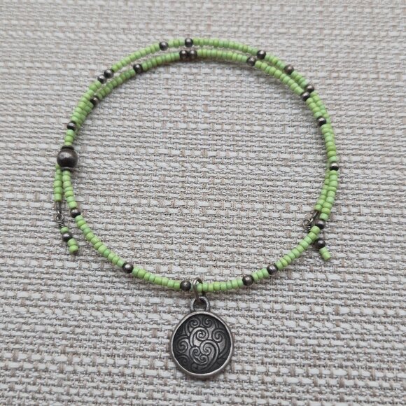 9 Inch Sterling Silver Handmade Beaded Charm Ankle Bracelet B611 - Picture 1 of 5